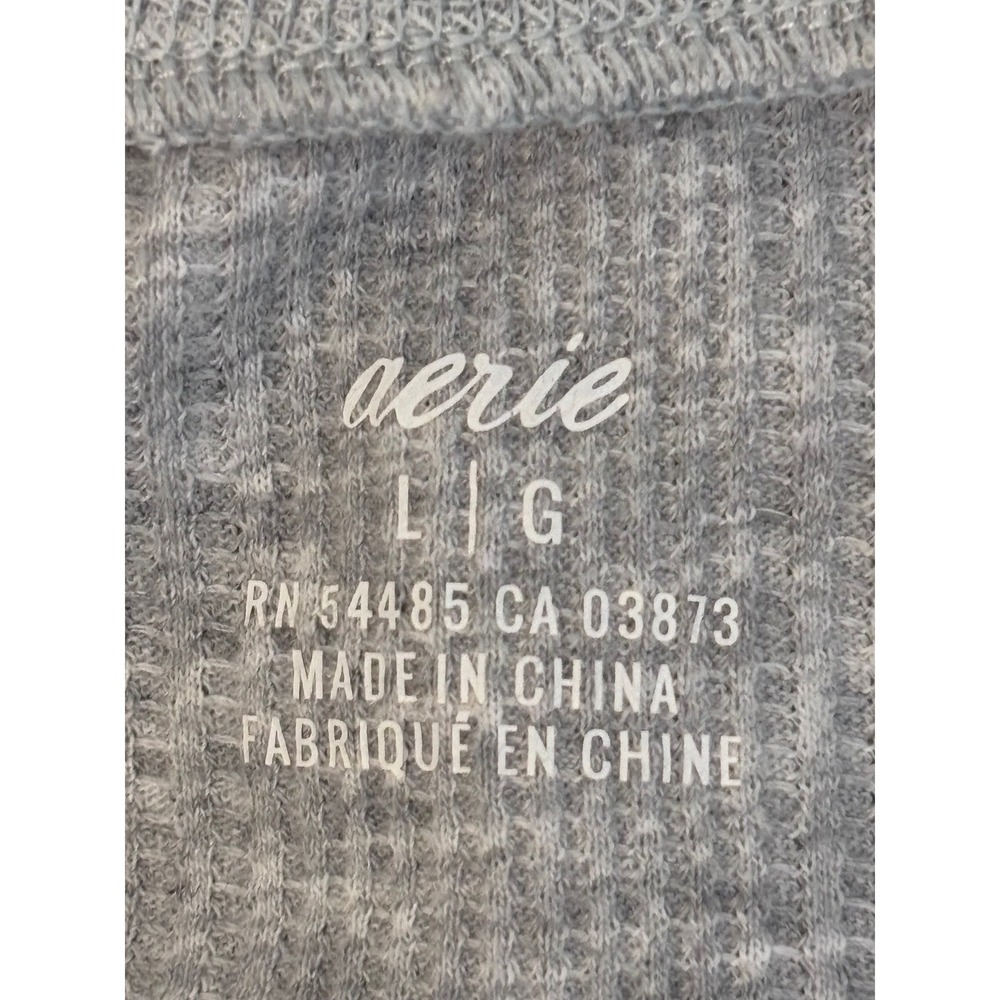 Aerie Waffle Knit Henley Top Large Gray Long Sleeve Snap Front Thermal
Casual - Picture 5 of 7